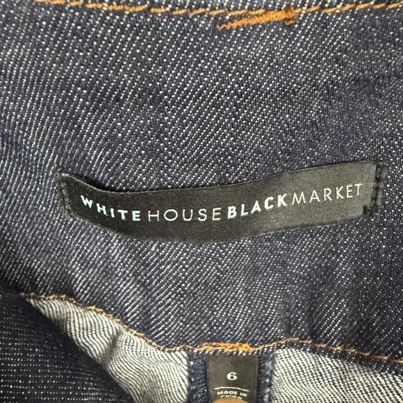 White House Black Market Denim Midi Pencil Skirt Women's Size 6 Dark Wash Pencil - Picture 4 of 8